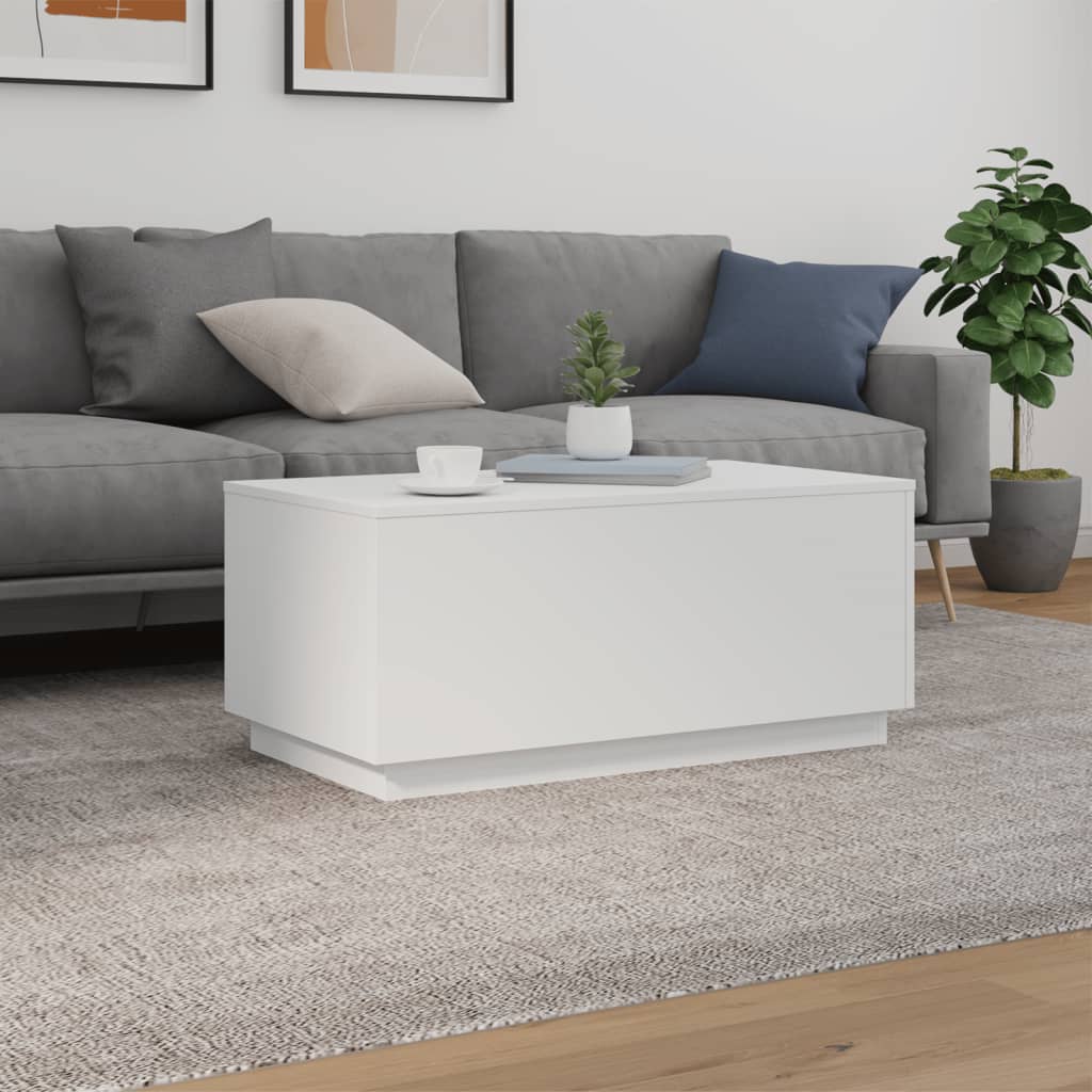 Salontafel met LED-verlichting 90x50x40 cm wit is nu te koop bij PeponiXL, paradijselijk wonen!
