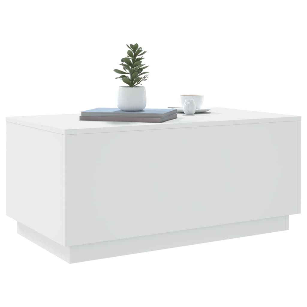 Salontafel met LED-verlichting 90x50x40 cm wit is nu te koop bij PeponiXL, paradijselijk wonen!