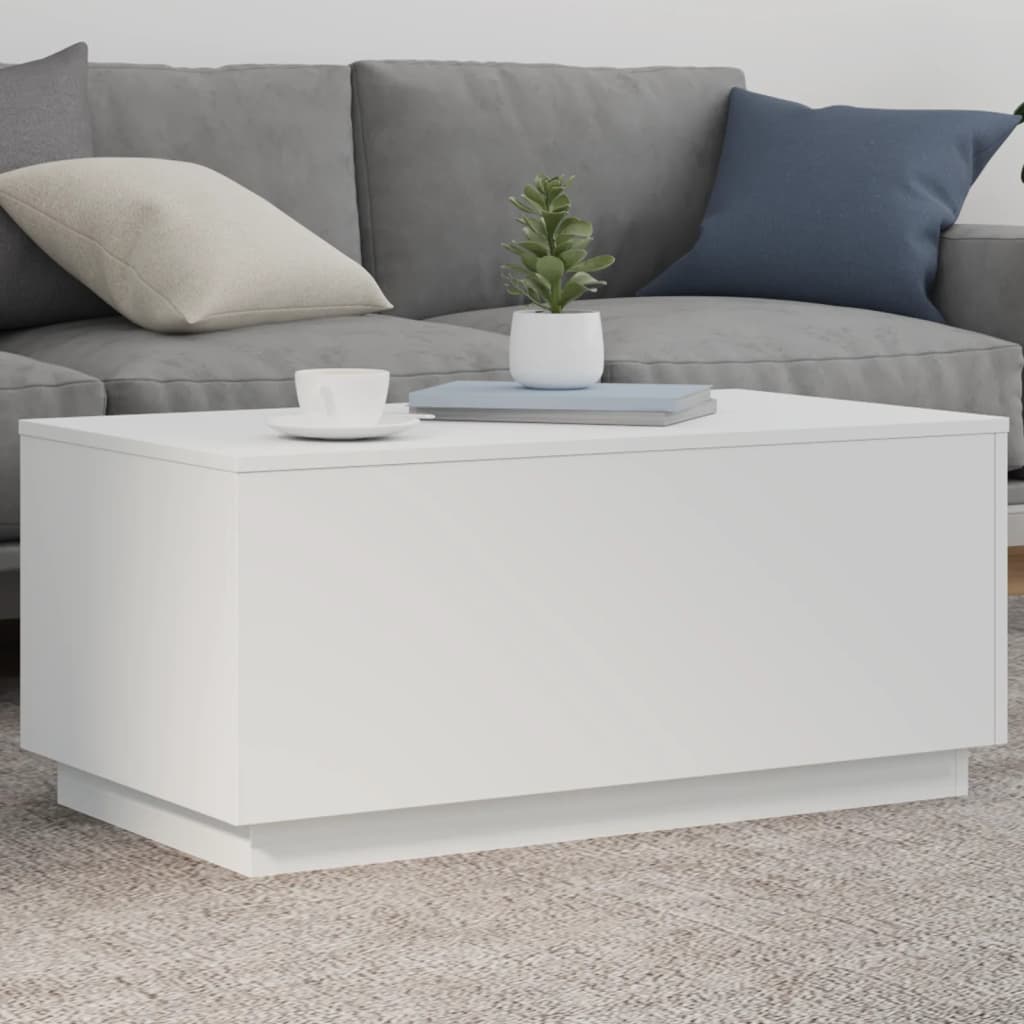 Salontafel met LED-verlichting 90x50x40 cm wit is nu te koop bij PeponiXL, paradijselijk wonen!