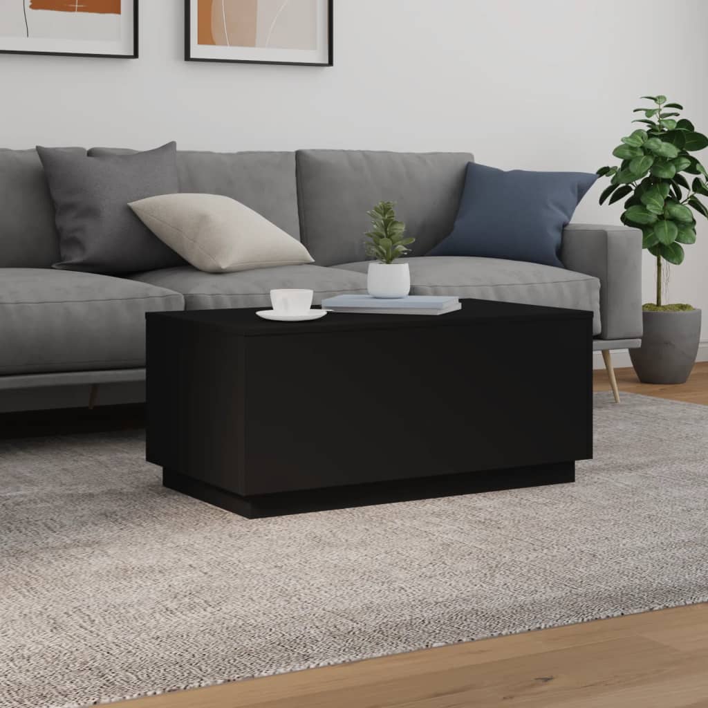 Salontafel met LED-verlichting 90x50x40 cm zwart is nu te koop bij PeponiXL, paradijselijk wonen!