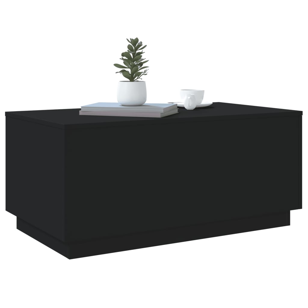Salontafel met LED-verlichting 90x50x40 cm zwart is nu te koop bij PeponiXL, paradijselijk wonen!