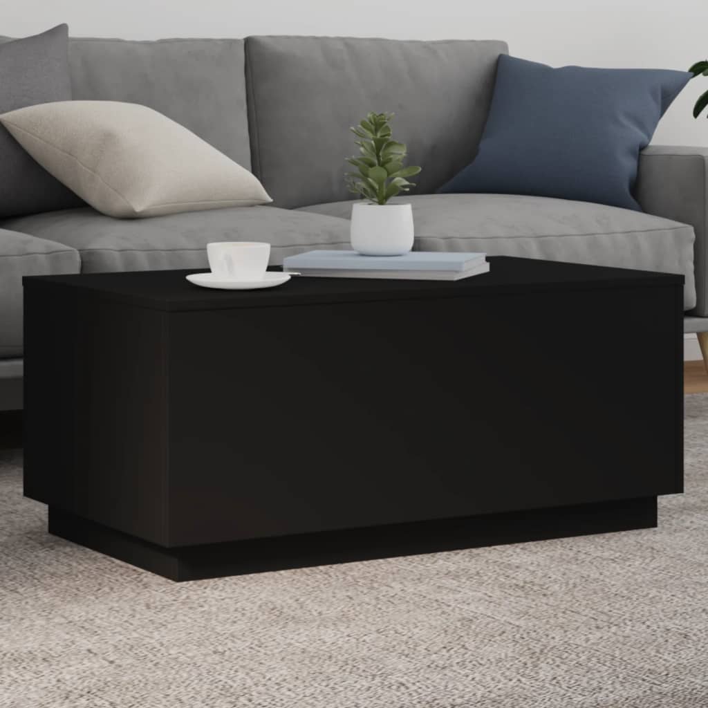 Salontafel met LED-verlichting 90x50x40 cm zwart is nu te koop bij PeponiXL, paradijselijk wonen!