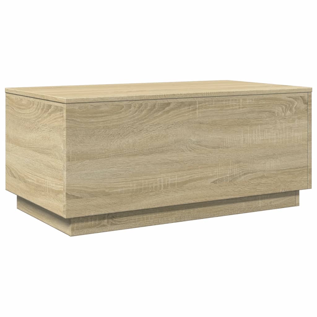 Salontafel met LED-verlichting 90x50x40 cm sonoma eikenkleurig is nu te koop bij PeponiXL, paradijselijk wonen!