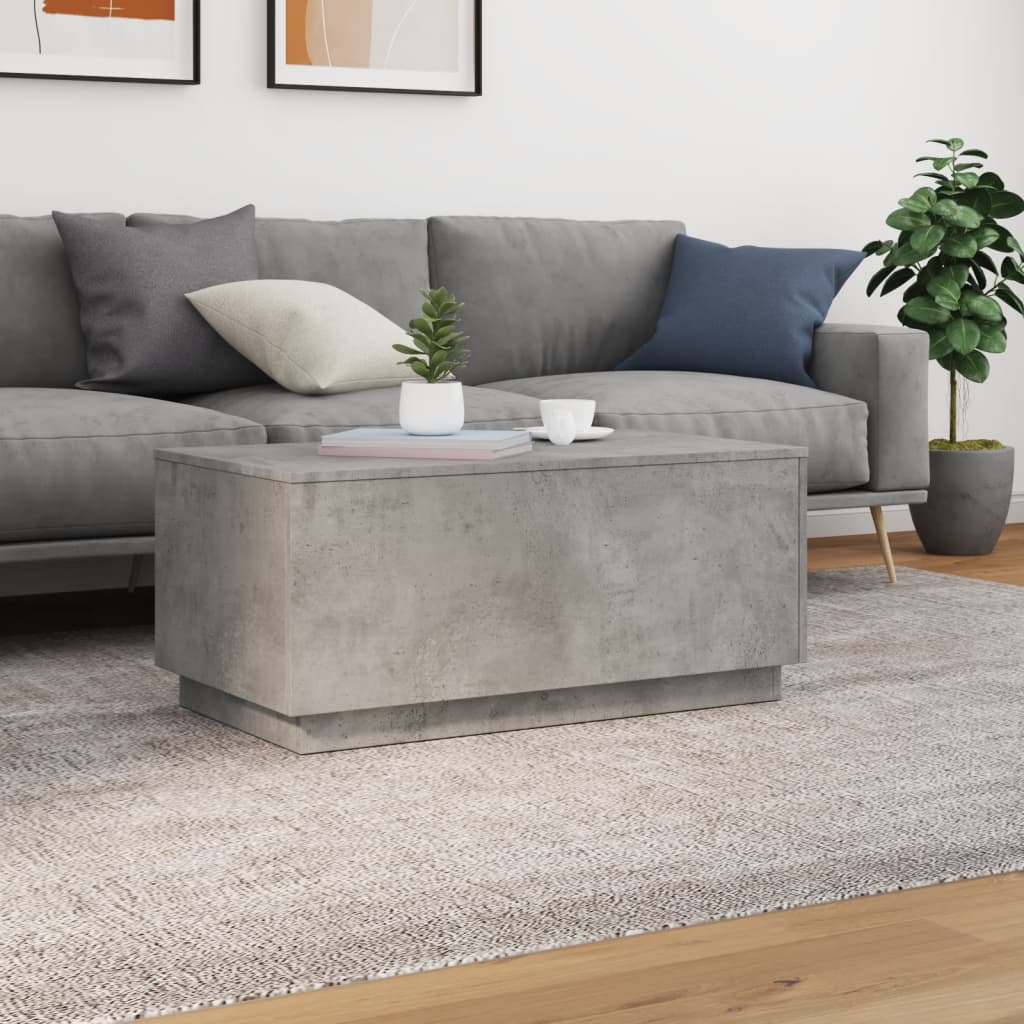 Salontafel met LED-verlichting 90x50x40 cm betongrijs is nu te koop bij PeponiXL, paradijselijk wonen!