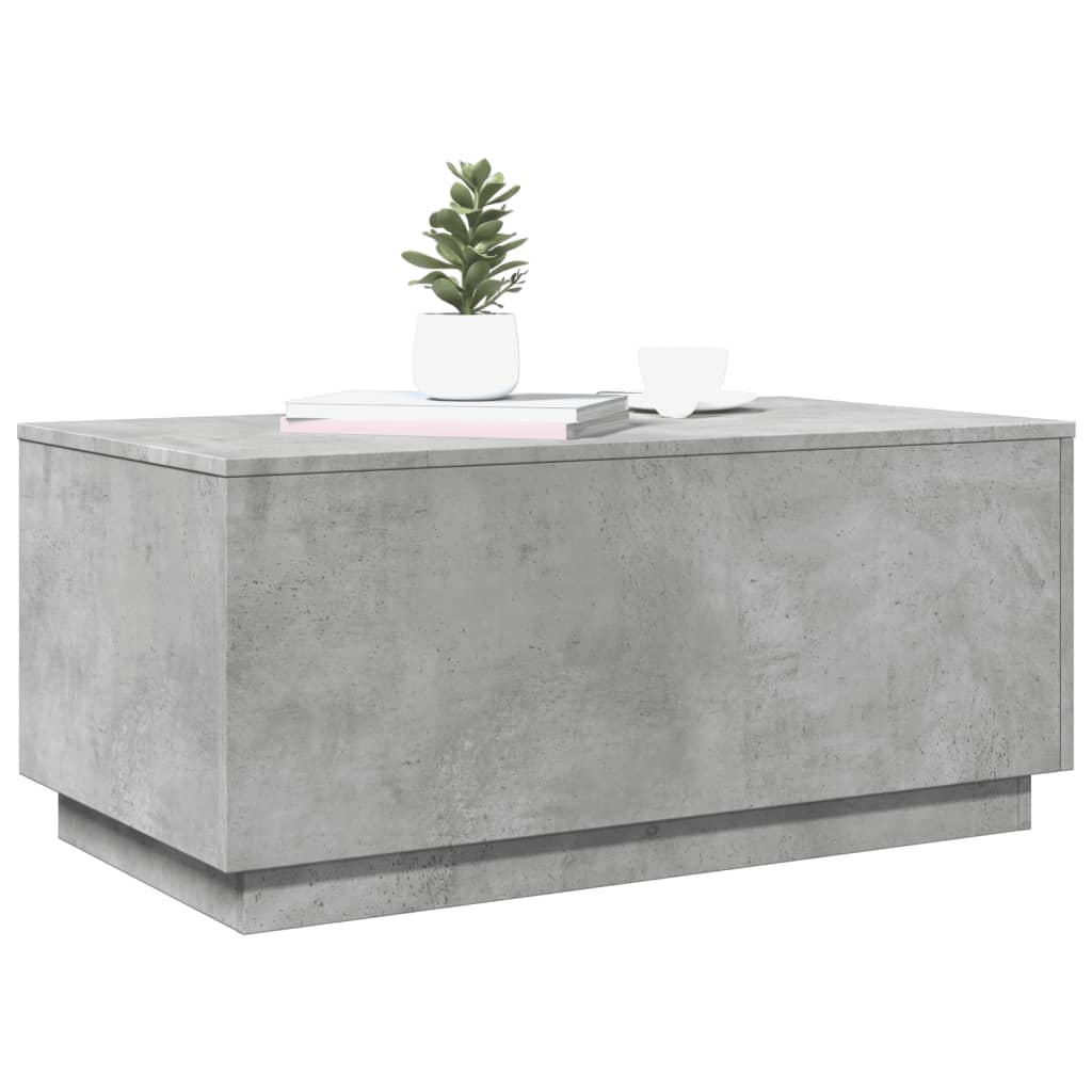 Salontafel met LED-verlichting 90x50x40 cm betongrijs is nu te koop bij PeponiXL, paradijselijk wonen!