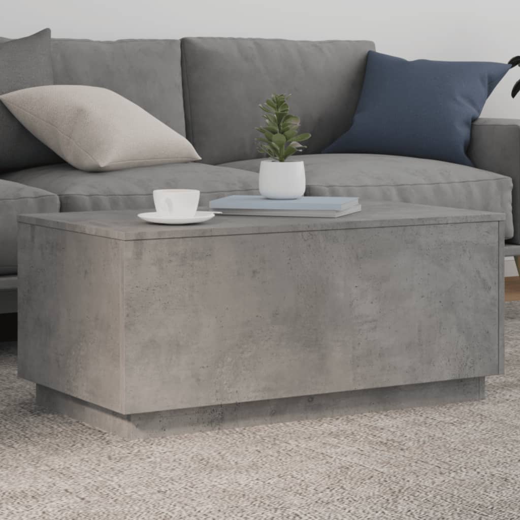 Salontafel met LED-verlichting 90x50x40 cm betongrijs is nu te koop bij PeponiXL, paradijselijk wonen!