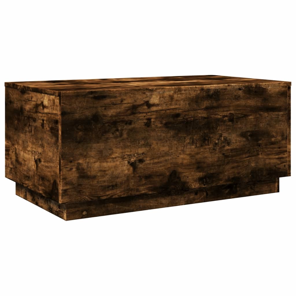 Salontafel met LED-verlichting 90x50x40 cm gerookt eikenkleurig is nu te koop bij PeponiXL, paradijselijk wonen!