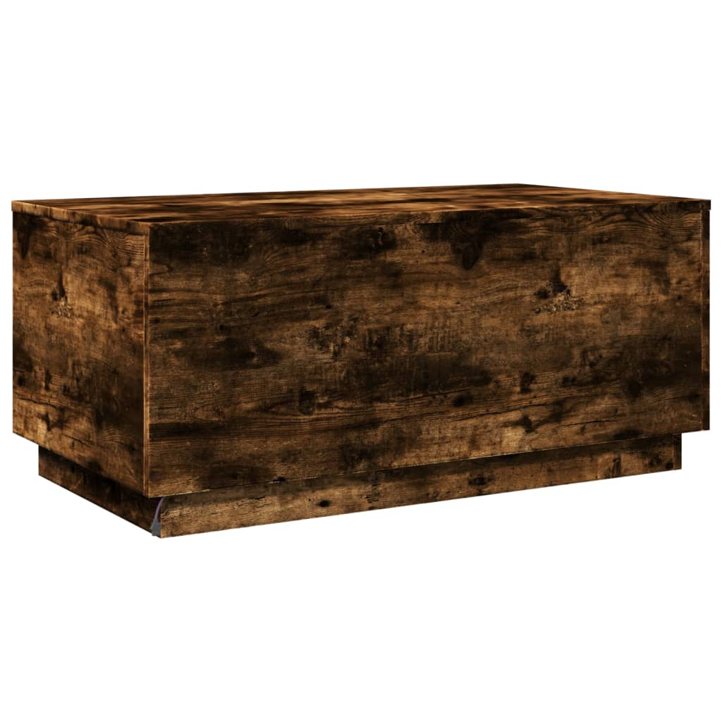 Salontafel met LED-verlichting 90x50x40 cm gerookt eikenkleurig is nu te koop bij PeponiXL, paradijselijk wonen!