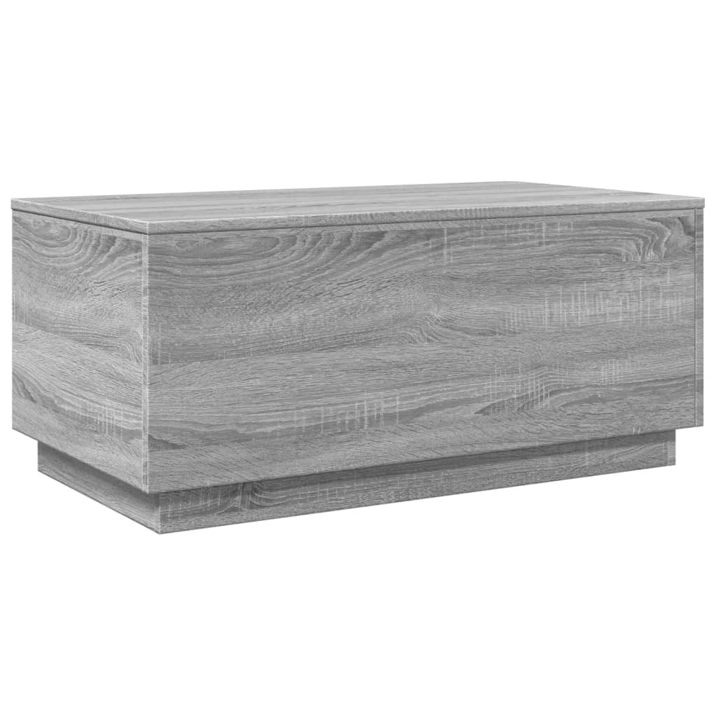 Salontafel met LED-verlichting 90x50x40 cm grijs sonoma eiken is nu te koop bij PeponiXL, paradijselijk wonen!