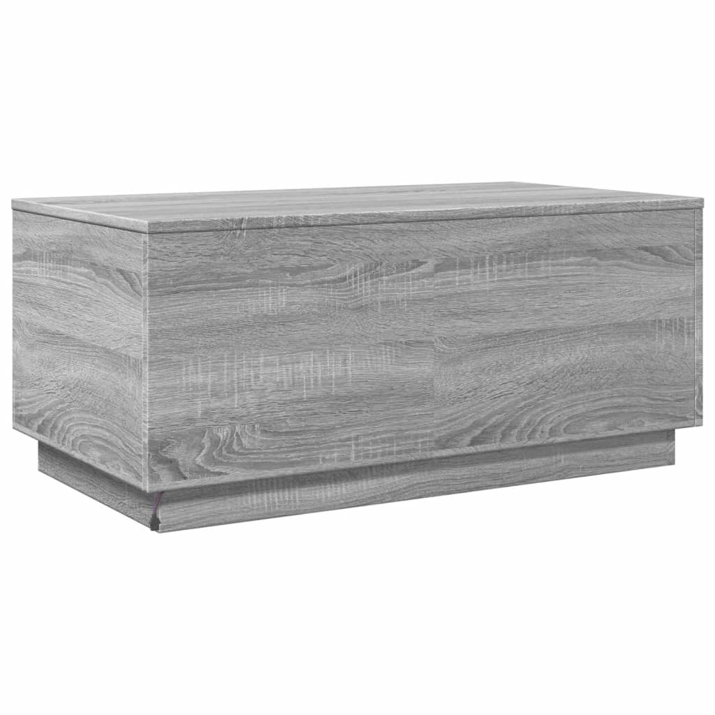 Salontafel met LED-verlichting 90x50x40 cm grijs sonoma eiken is nu te koop bij PeponiXL, paradijselijk wonen!
