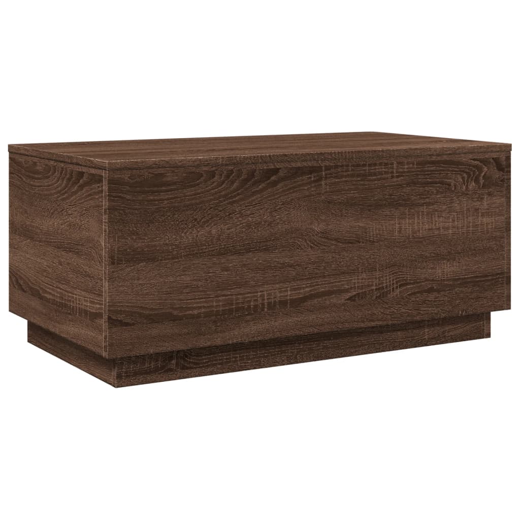 Salontafel met LED-verlichting 90x50x40 cm bruin eikenkleur is nu te koop bij PeponiXL, paradijselijk wonen!