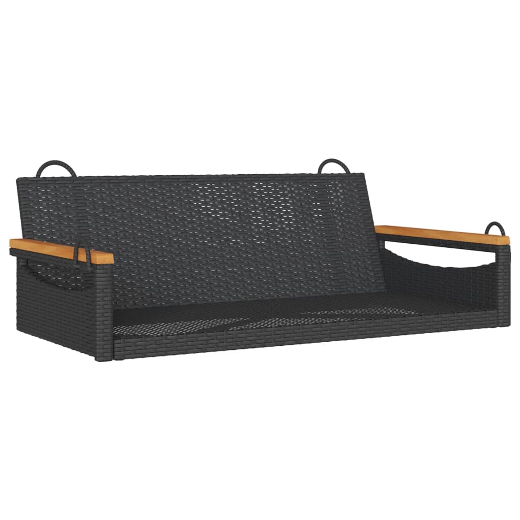 Schommelbank 109x62x40 cm poly rattan zwart is nu te koop bij PeponiXL, paradijselijk wonen!
