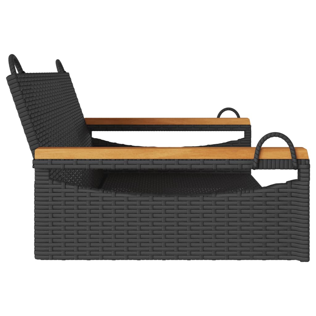 Schommelbank 109x62x40 cm poly rattan zwart is nu te koop bij PeponiXL, paradijselijk wonen!