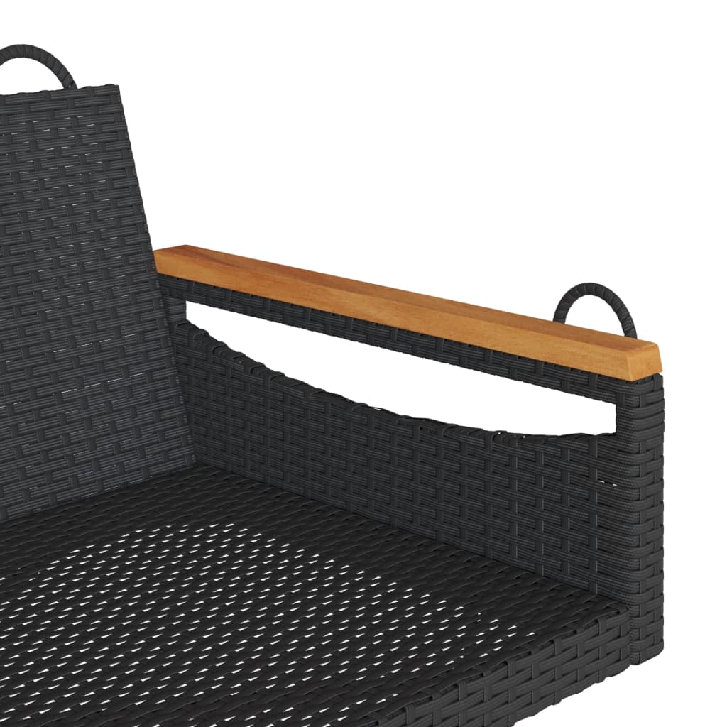 Schommelbank 109x62x40 cm poly rattan zwart is nu te koop bij PeponiXL, paradijselijk wonen!