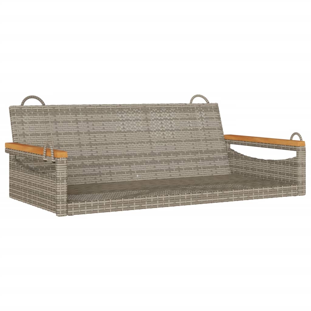 Schommelbank 109x62x40 cm poly rattan grijs is nu te koop bij PeponiXL, paradijselijk wonen!