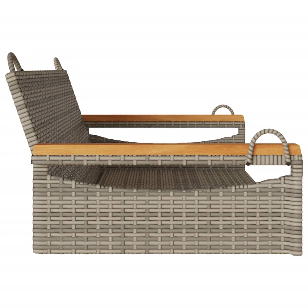 Schommelbank 109x62x40 cm poly rattan grijs is nu te koop bij PeponiXL, paradijselijk wonen!