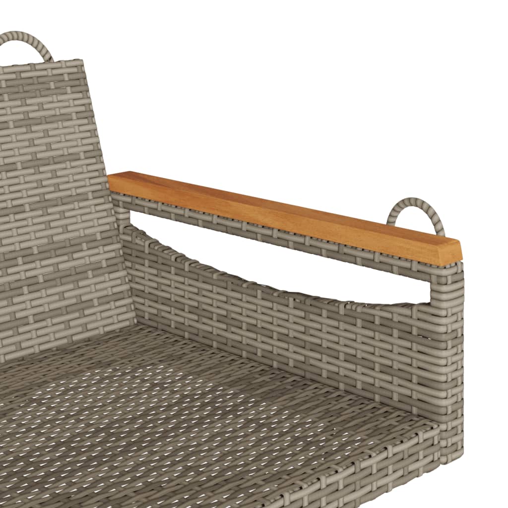 Schommelbank 109x62x40 cm poly rattan grijs is nu te koop bij PeponiXL, paradijselijk wonen!