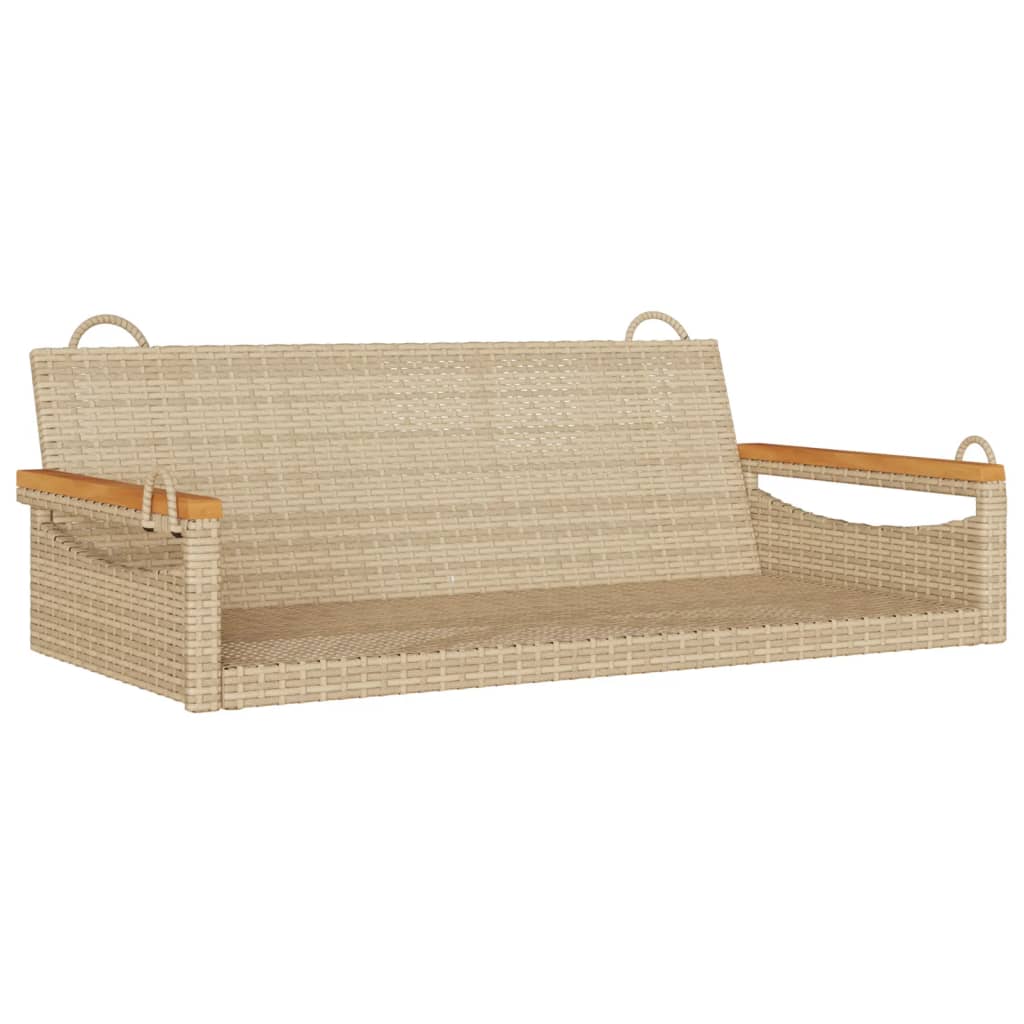 Schommelbank 109x62x40 cm poly rattan beige is nu te koop bij PeponiXL, paradijselijk wonen!