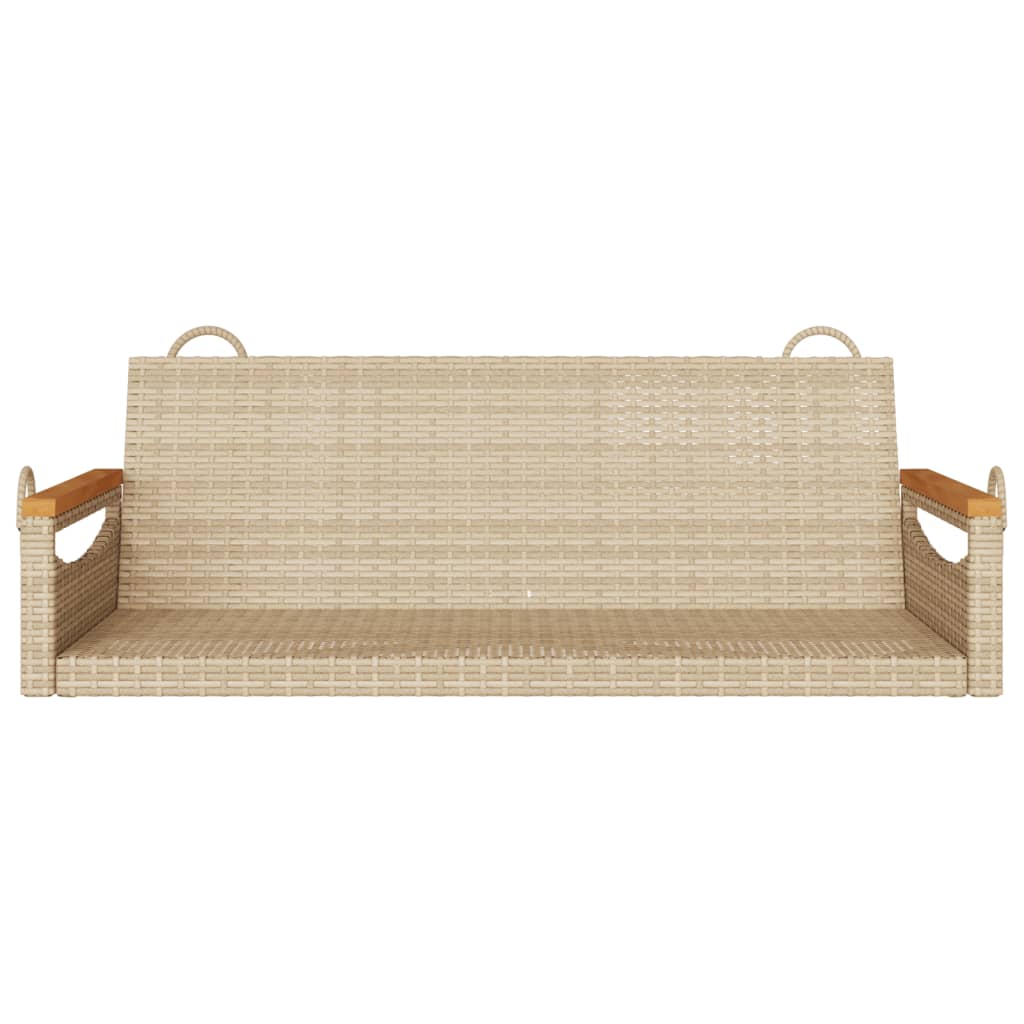 Schommelbank 109x62x40 cm poly rattan beige is nu te koop bij PeponiXL, paradijselijk wonen!