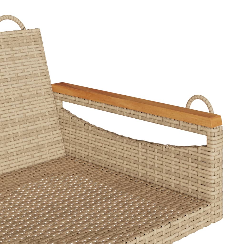 Schommelbank 109x62x40 cm poly rattan beige is nu te koop bij PeponiXL, paradijselijk wonen!