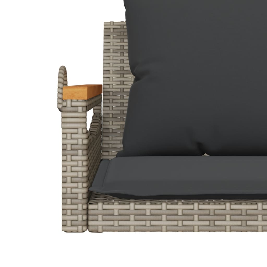 Schommelbank met kussens 109x62x40 cm poly rattan grijs is nu te koop bij PeponiXL, paradijselijk wonen!