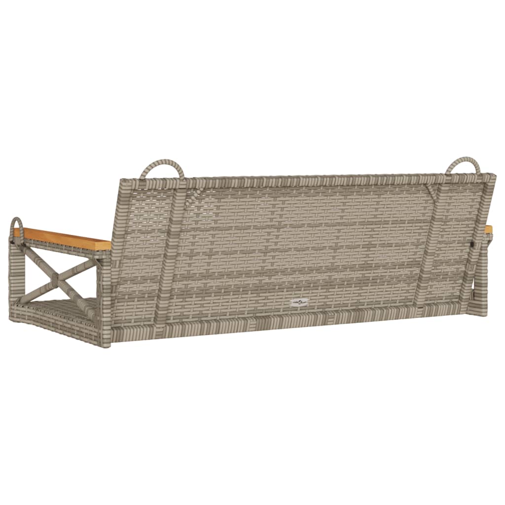 Schommelbank 109x62x40 cm poly rattan grijs is nu te koop bij PeponiXL, paradijselijk wonen!