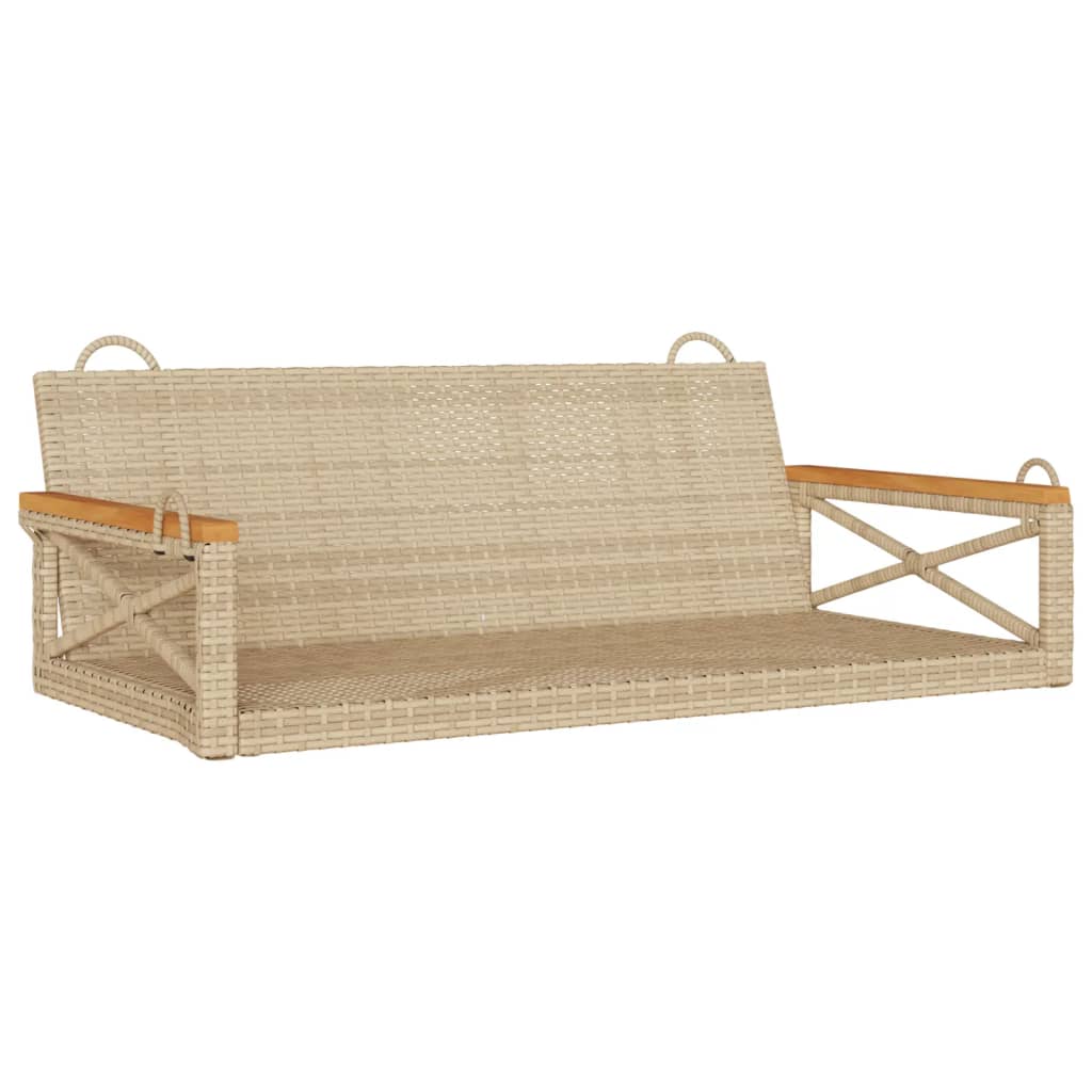 Schommelbank 109x62x40 cm poly rattan beige is nu te koop bij PeponiXL, paradijselijk wonen!