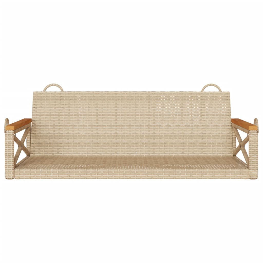 Schommelbank 109x62x40 cm poly rattan beige is nu te koop bij PeponiXL, paradijselijk wonen!