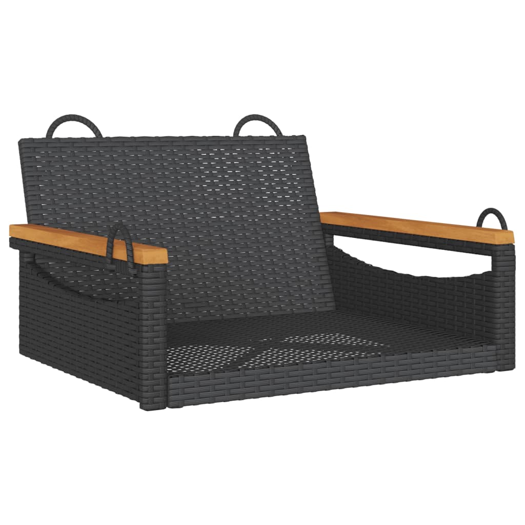 Schommelbank 63x62x40 cm poly rattan zwart is nu te koop bij PeponiXL, paradijselijk wonen!