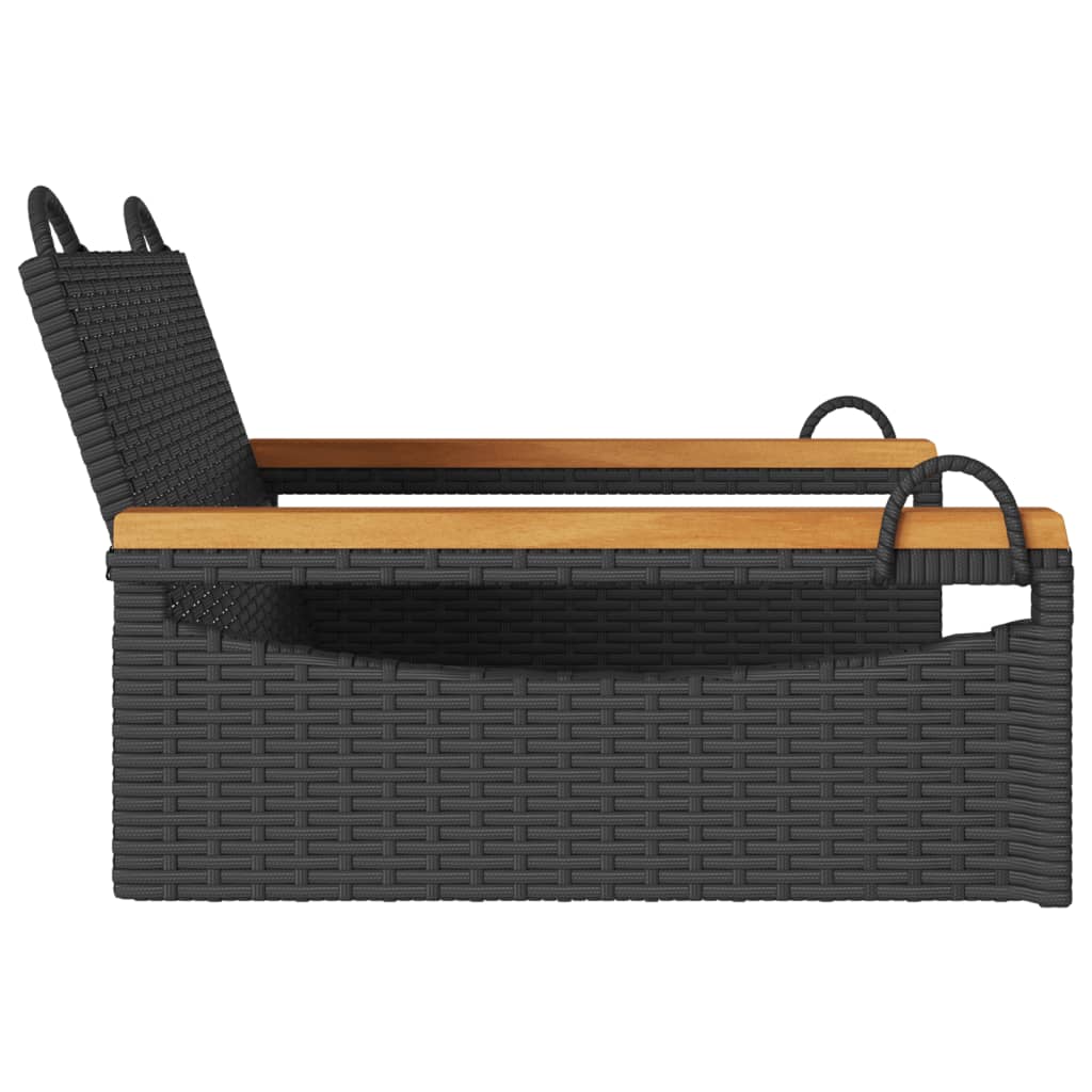 Schommelbank 63x62x40 cm poly rattan zwart is nu te koop bij PeponiXL, paradijselijk wonen!
