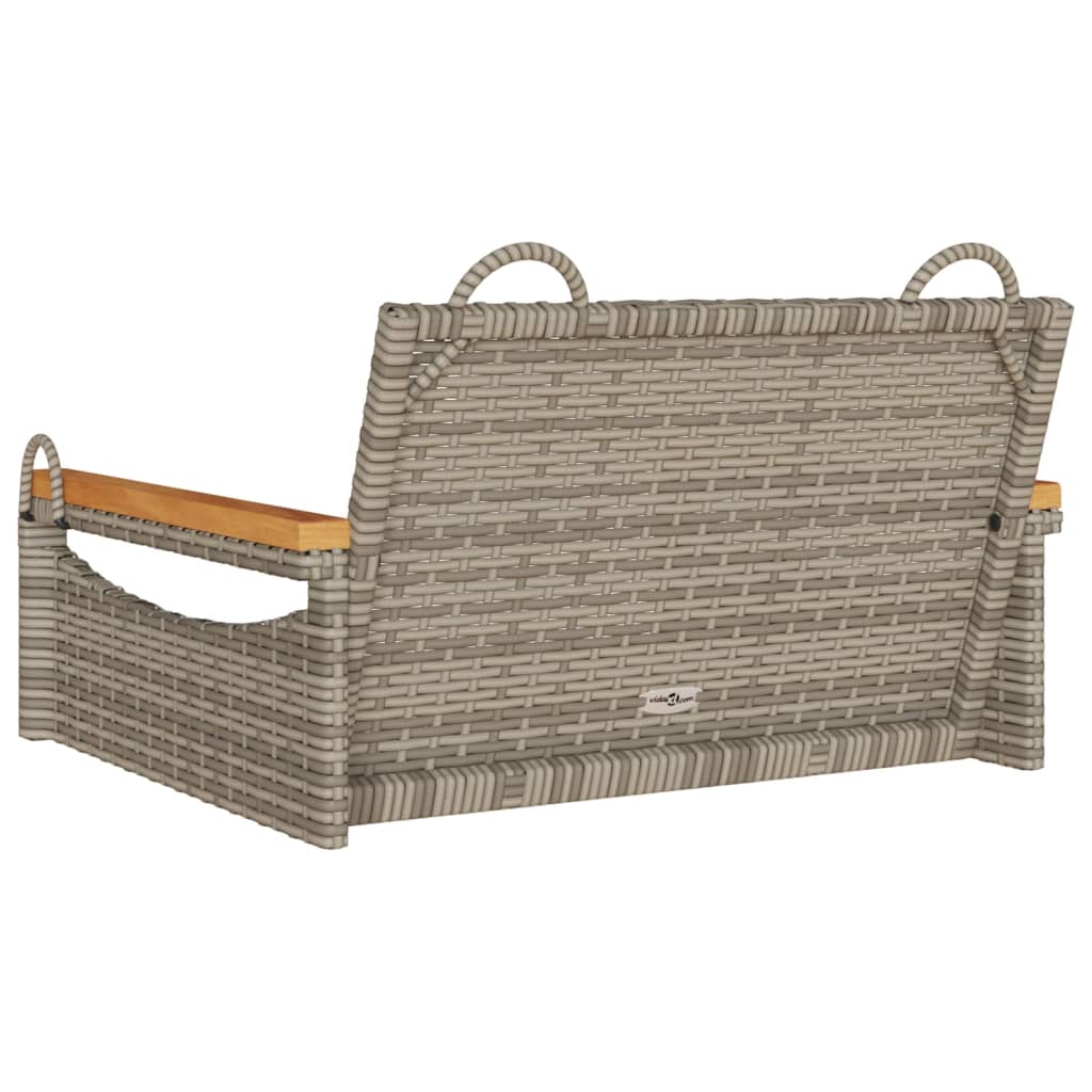 Schommelbank 63x62x40 cm poly rattan grijs is nu te koop bij PeponiXL, paradijselijk wonen!