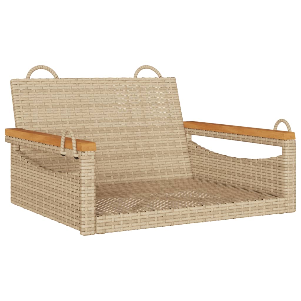 Schommelbank 63x62x40 cm poly rattan beige is nu te koop bij PeponiXL, paradijselijk wonen!