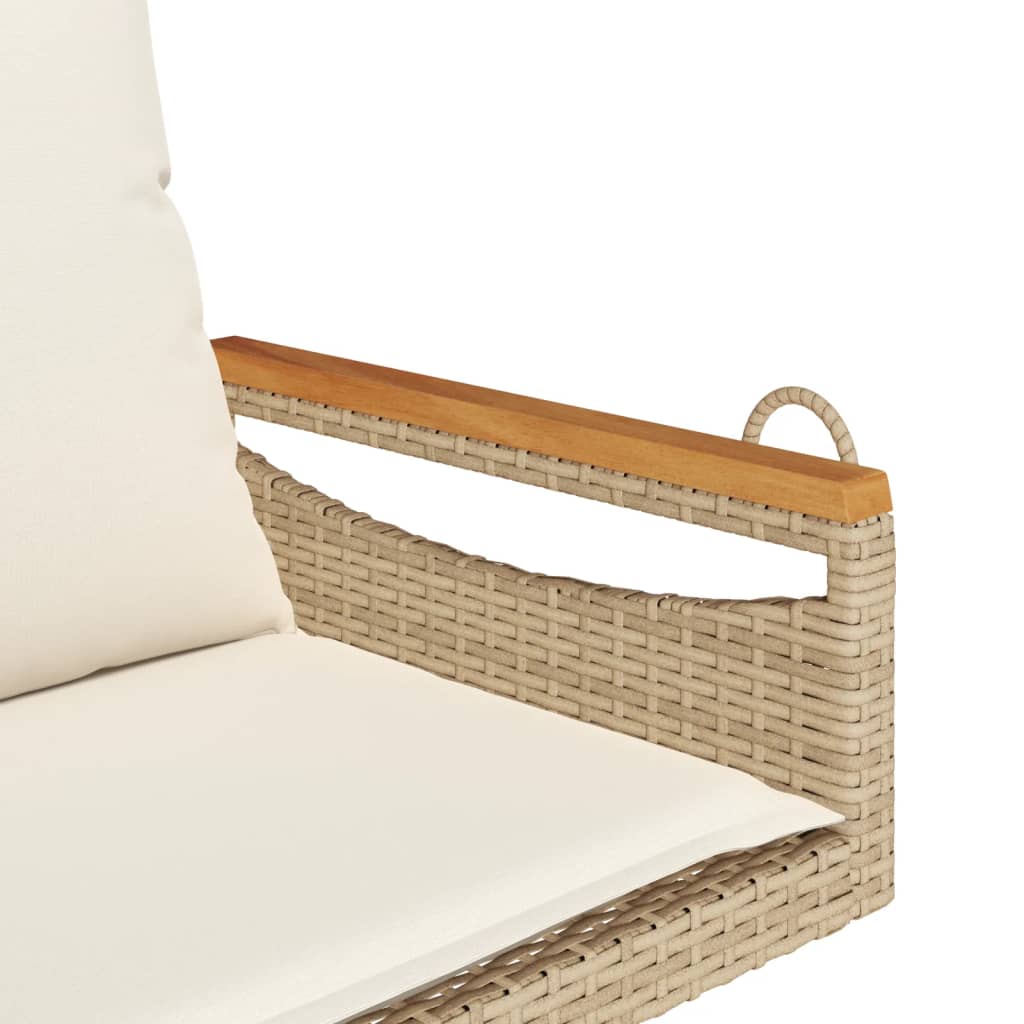 Schommelbank met kussens 63x62x40 cm poly rattan beige is nu te koop bij PeponiXL, paradijselijk wonen!