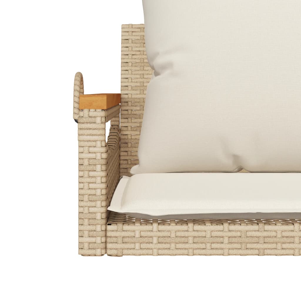 Schommelbank met kussens 63x62x40 cm poly rattan beige is nu te koop bij PeponiXL, paradijselijk wonen!