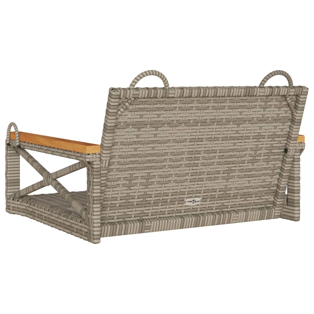 Schommelbank 63x62x40 cm poly rattan grijs is nu te koop bij PeponiXL, paradijselijk wonen!