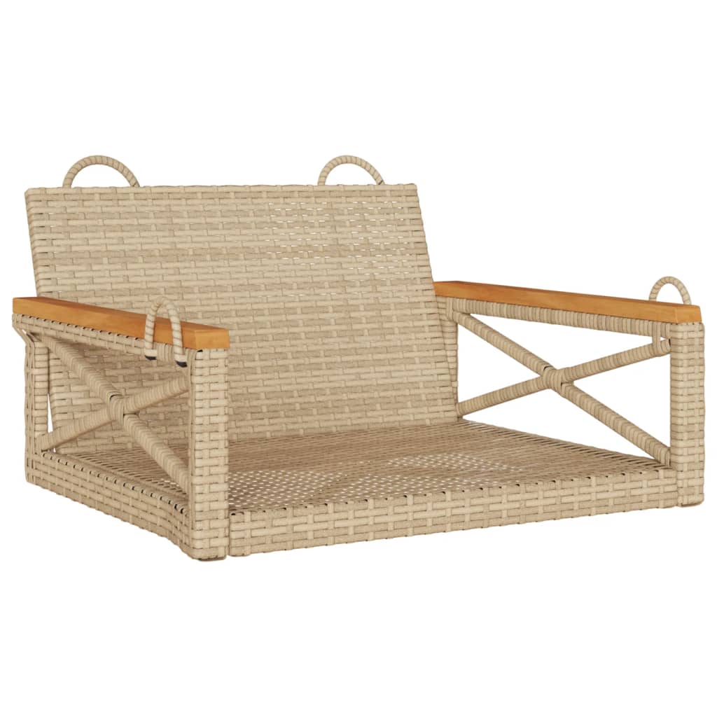 Schommelbank 63x62x40 cm poly rattan beige is nu te koop bij PeponiXL, paradijselijk wonen!