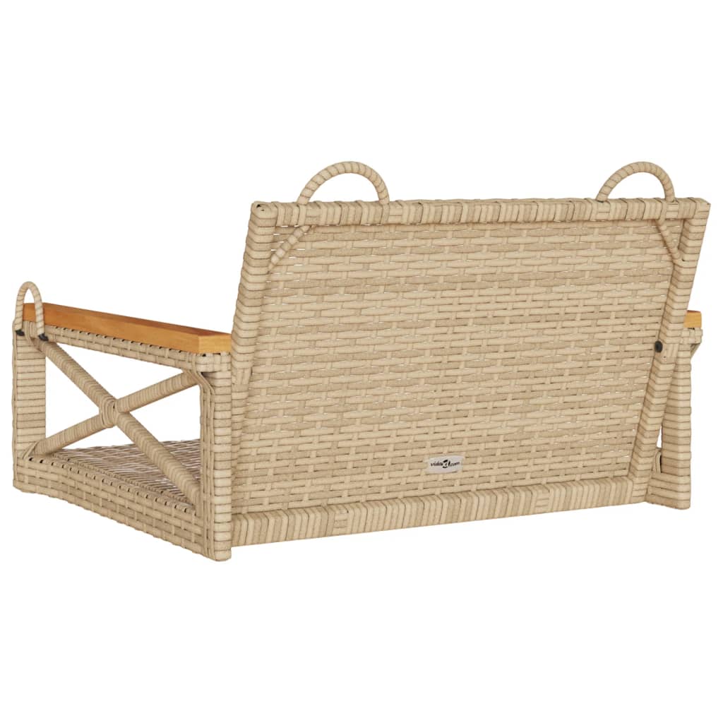 Schommelbank 63x62x40 cm poly rattan beige is nu te koop bij PeponiXL, paradijselijk wonen!