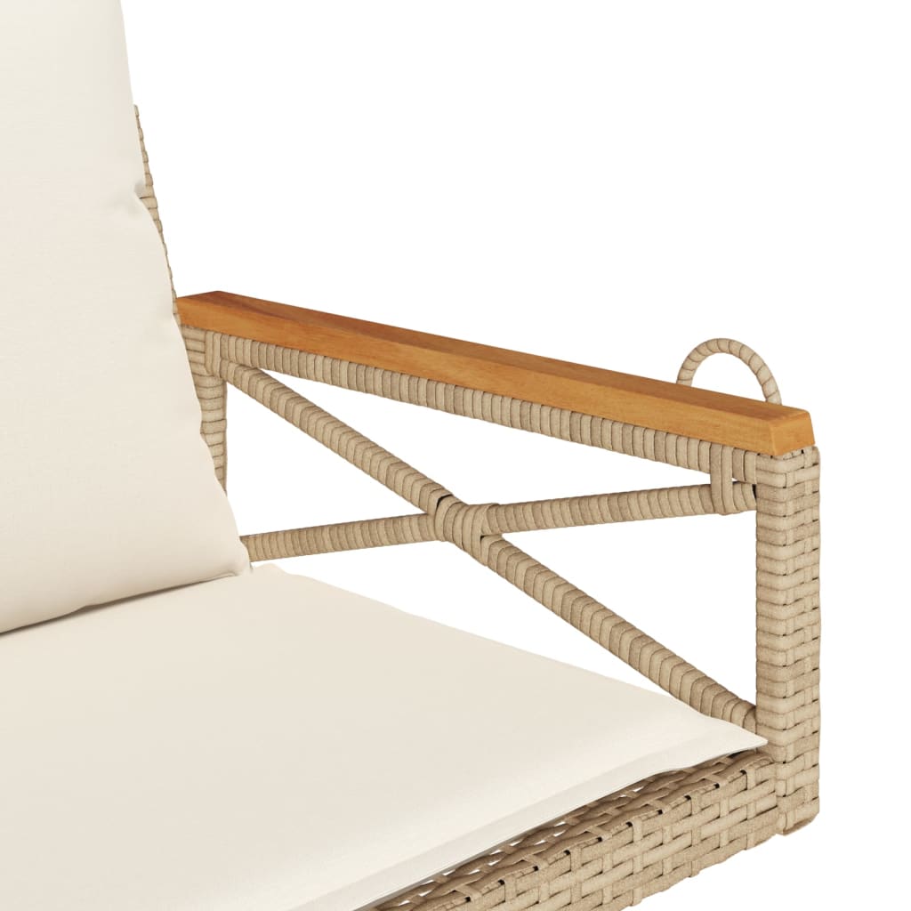 Schommelbank met kussens 63x62x40 cm poly rattan beige is nu te koop bij PeponiXL, paradijselijk wonen!