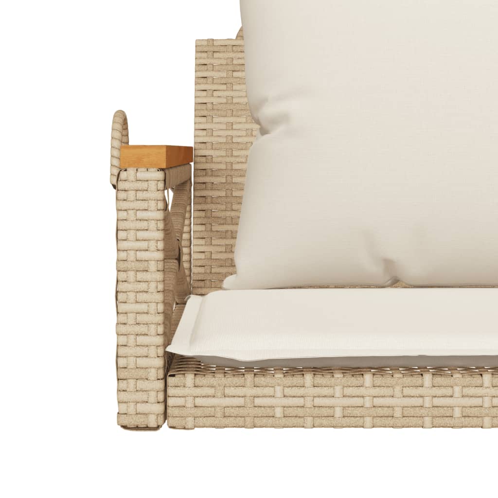 Schommelbank met kussens 63x62x40 cm poly rattan beige is nu te koop bij PeponiXL, paradijselijk wonen!