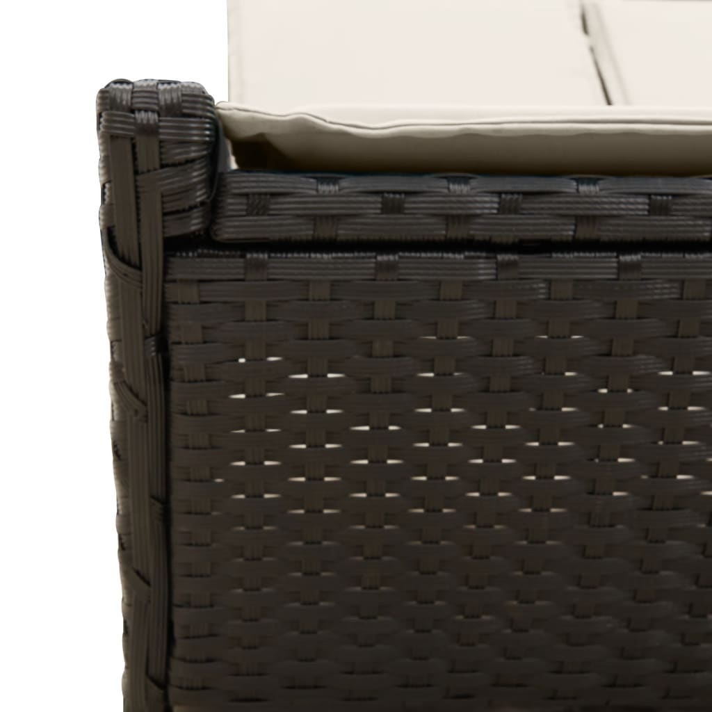 Ligbed 2-persoons met kussens poly rattan zwart is nu te koop bij PeponiXL, paradijselijk wonen!