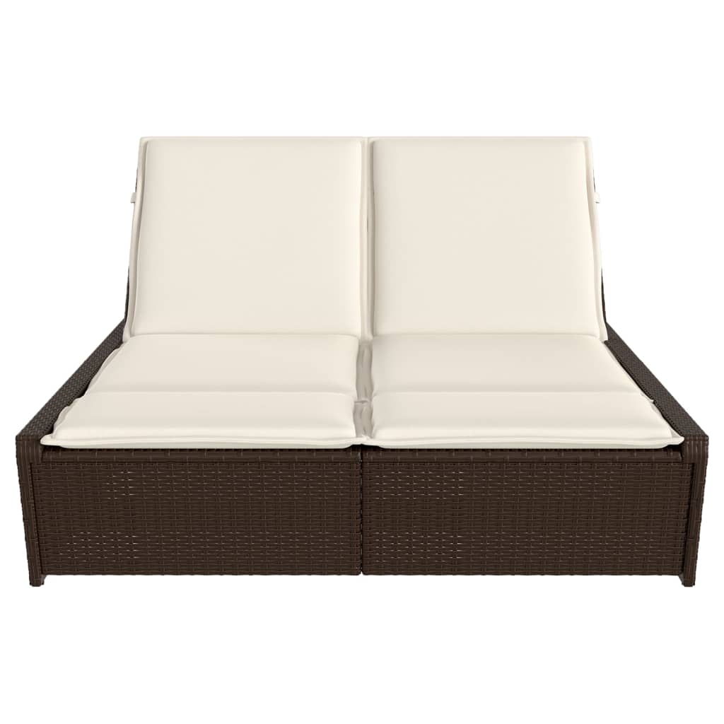 Ligbed 2-persoons met kussens poly rattan bruin is nu te koop bij PeponiXL, paradijselijk wonen!