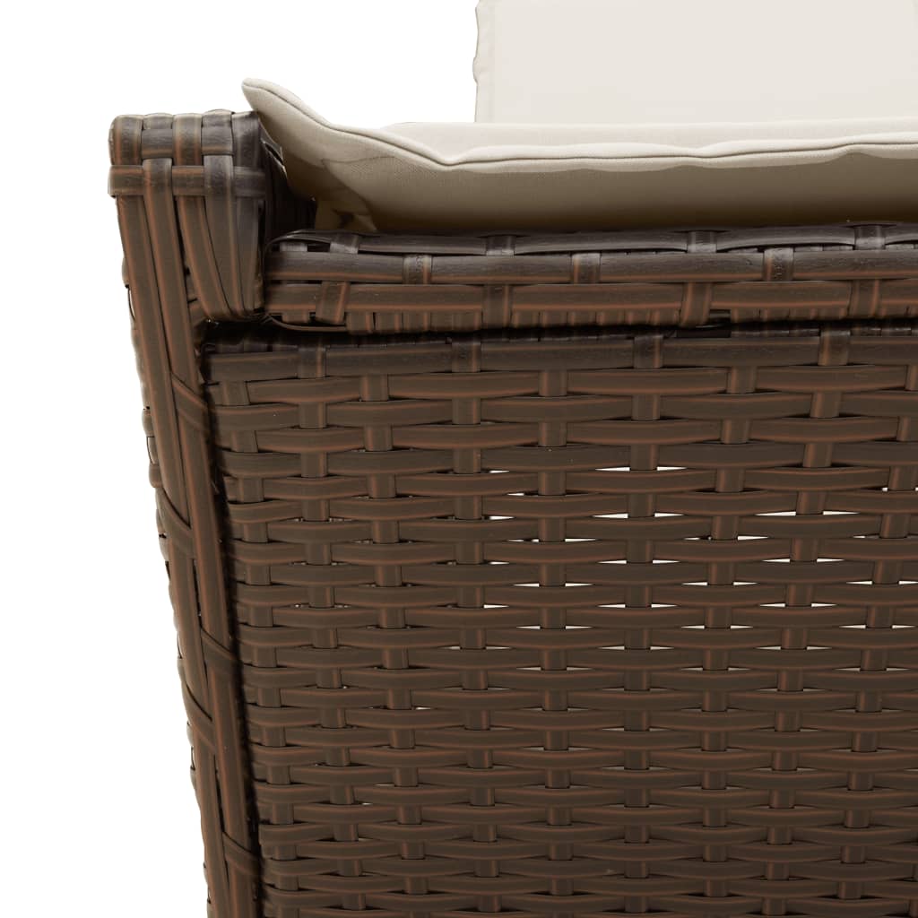 Ligbed 2-persoons met kussens poly rattan bruin is nu te koop bij PeponiXL, paradijselijk wonen!