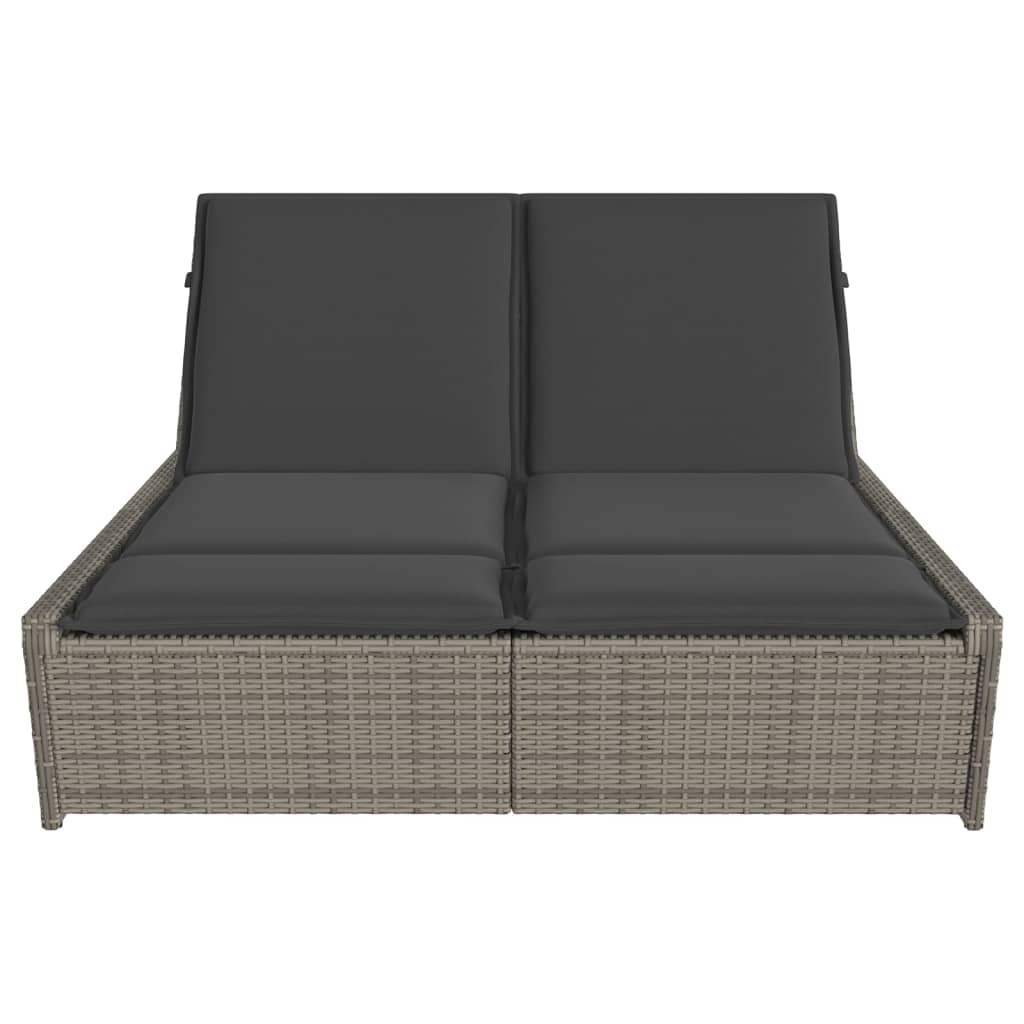Ligbed 2-persoons met kussens poly rattan grijs is nu te koop bij PeponiXL, paradijselijk wonen!