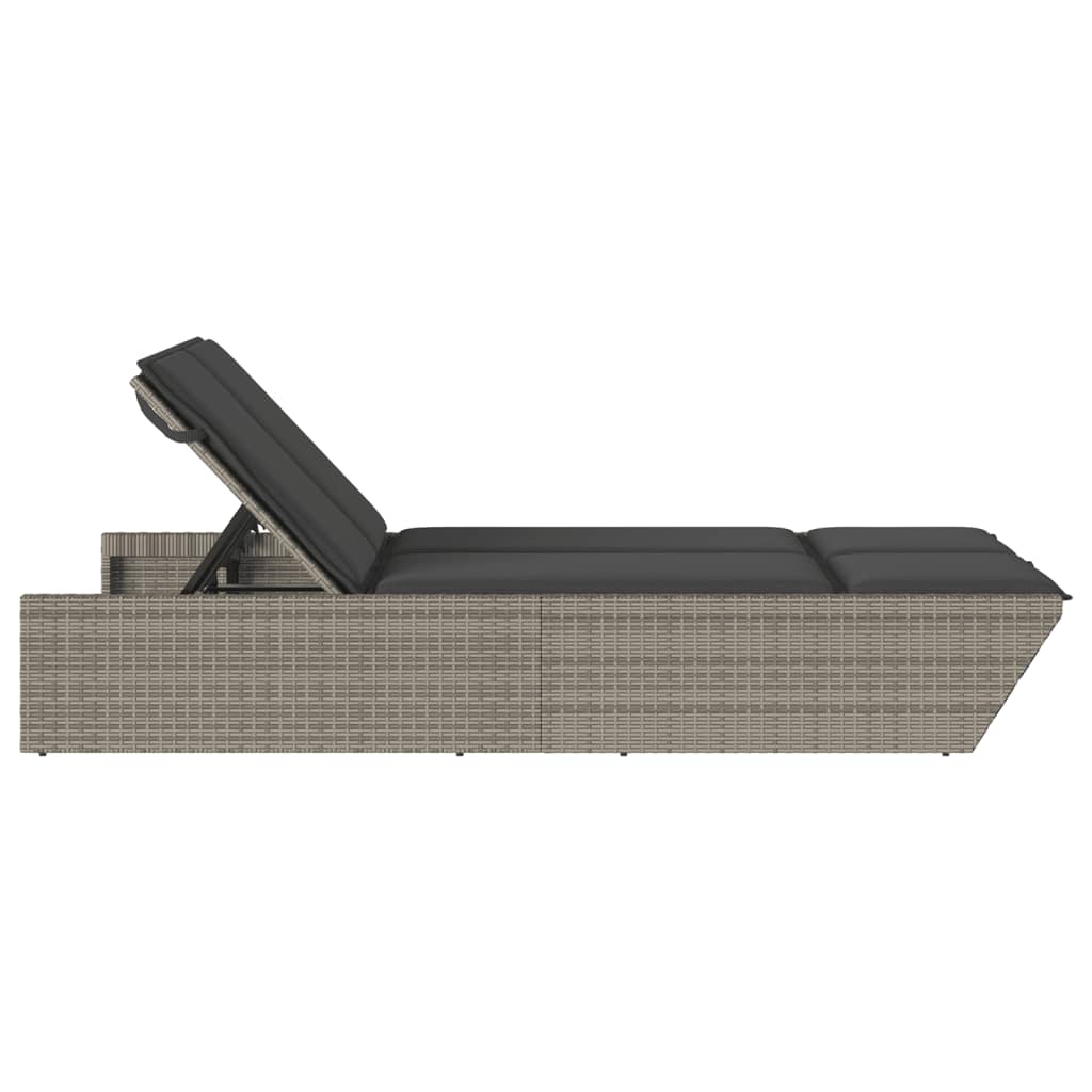 Ligbed 2-persoons met kussens poly rattan grijs is nu te koop bij PeponiXL, paradijselijk wonen!