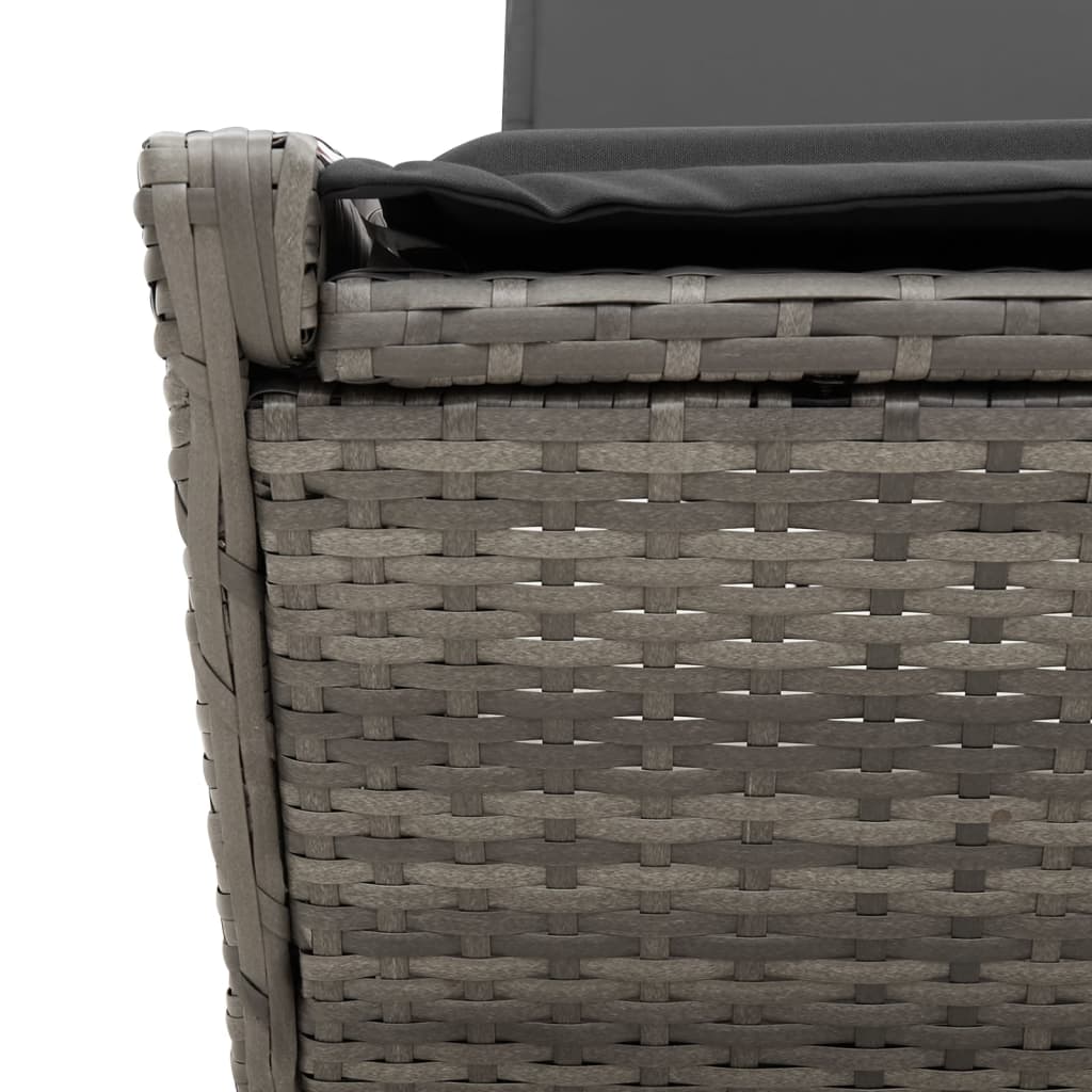 Ligbed 2-persoons met kussens poly rattan grijs is nu te koop bij PeponiXL, paradijselijk wonen!