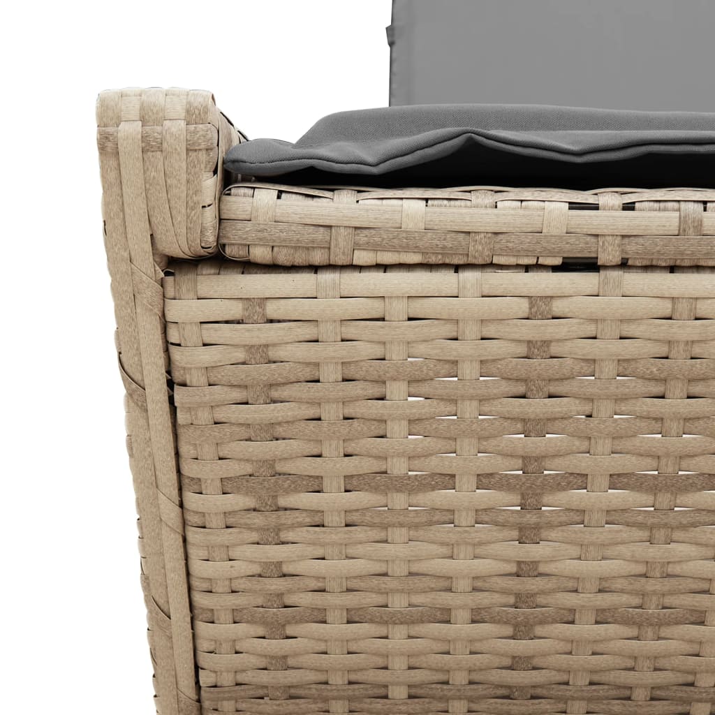 Ligbed 2-persoons met kussens poly rattan beige is nu te koop bij PeponiXL, paradijselijk wonen!