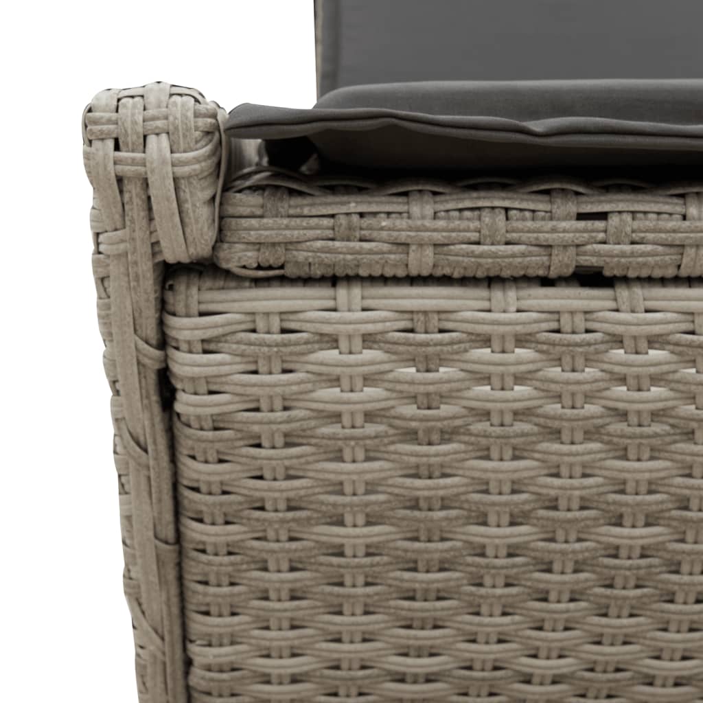 Ligbed 2-persoons met kussens poly rattan lichtgrijs is nu te koop bij PeponiXL, paradijselijk wonen!