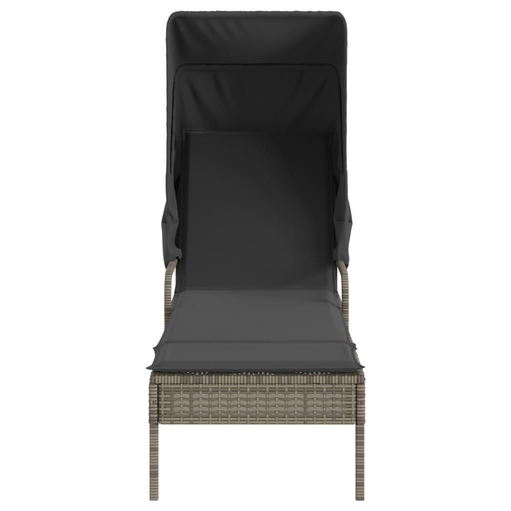 Ligbed met luifel en tafel poly rattan grijs is nu te koop bij PeponiXL, paradijselijk wonen!