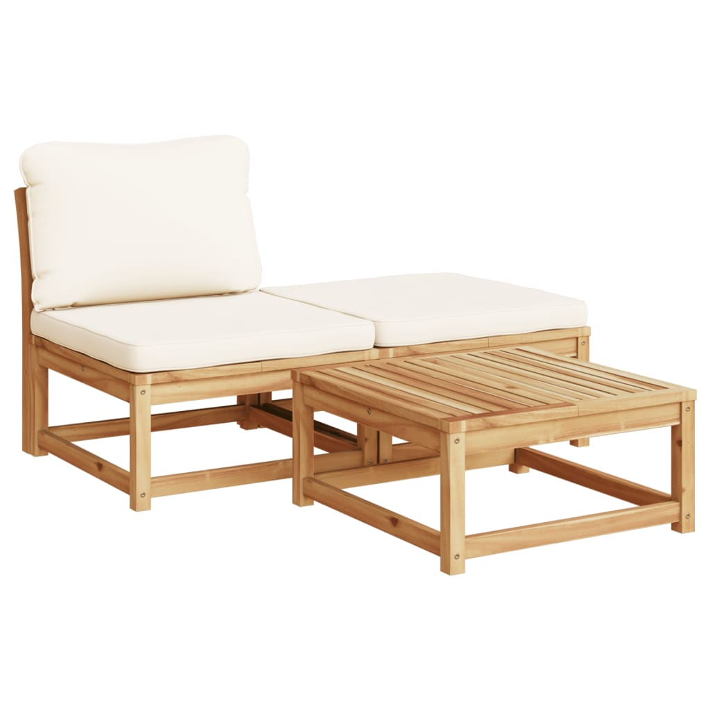 3-delige Loungeset met kussens massief acaciahout is nu te koop bij PeponiXL, paradijselijk wonen!