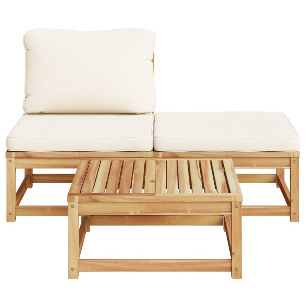 3-delige Loungeset met kussens massief acaciahout is nu te koop bij PeponiXL, paradijselijk wonen!